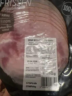 Frissen Szeletelve Milánói sertés sonka