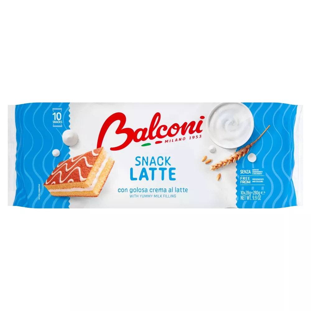Balconi piskóta 280g snack al latte - tejszínes krémmel