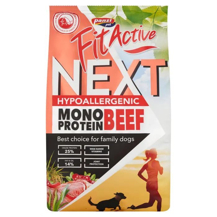 FitActive Next száraz kutyaeledel Hypoallergenic Mono Beef with cranb.
