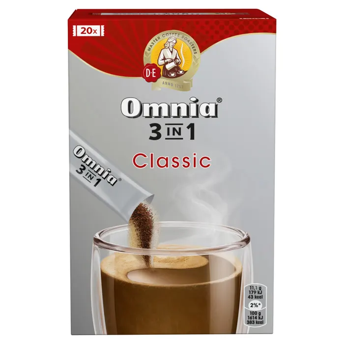 Douwe Egberts Omnia 3in1 Classic kávéitalpor kávéfehérítővel cukorral