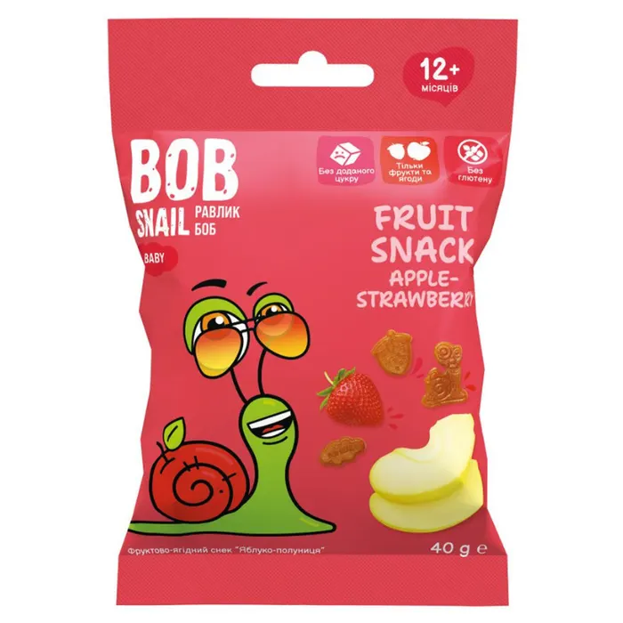 Bobsnail gyümölcs snack alma-eper