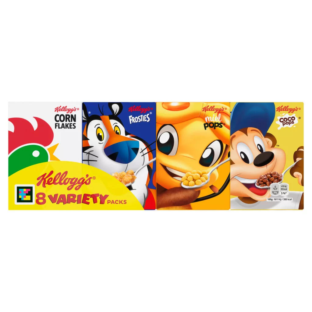 Kellogg's egyedi csomagolású gabonapehely variációk