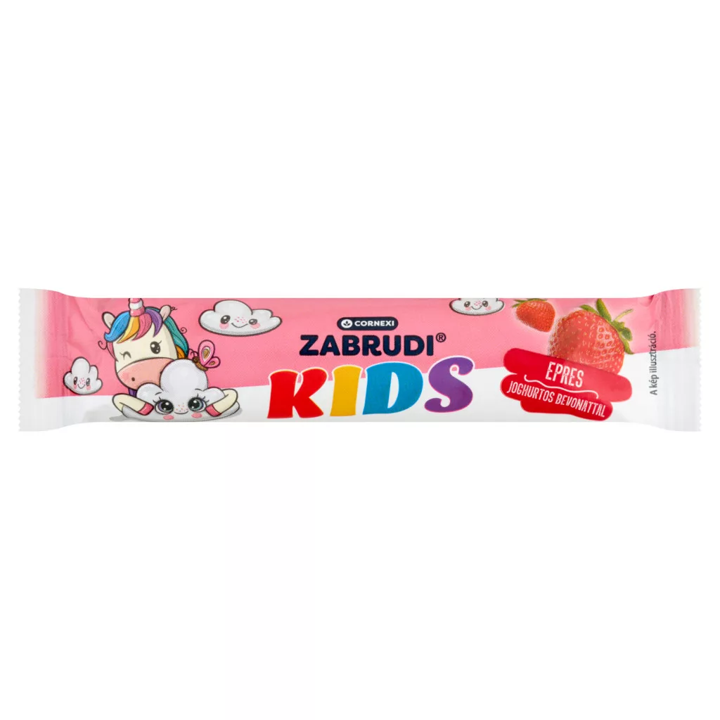 Cornexi Kids zabrudi vaníliaízű, epres töltelékkel, joghurtos bevonattal