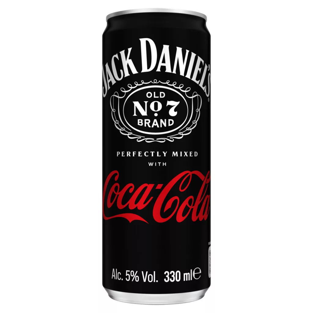 Jack Daniel's Tennessee Whiskey és Coca Cola alkoholos szénsavas ital 5%