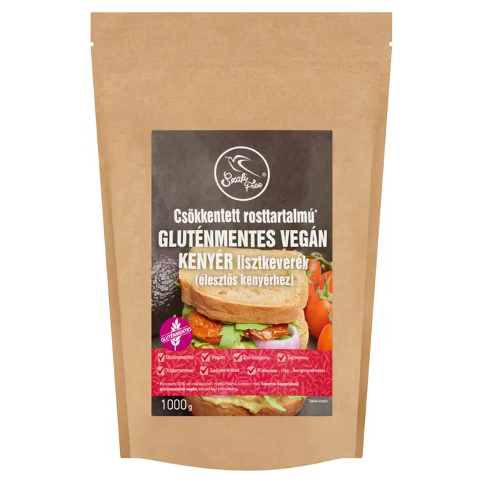 Szafi Free csökkentett rosttartalmú gluténmentes vegán kenyér lisztkeverék élesztős kenyérhez