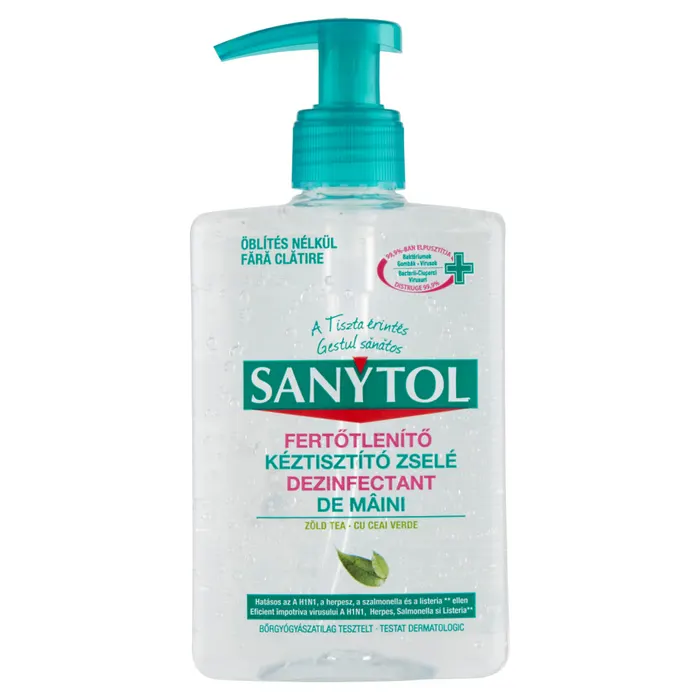 Sanytol fertőtlenítő kéztisztító zselé zöld tea
