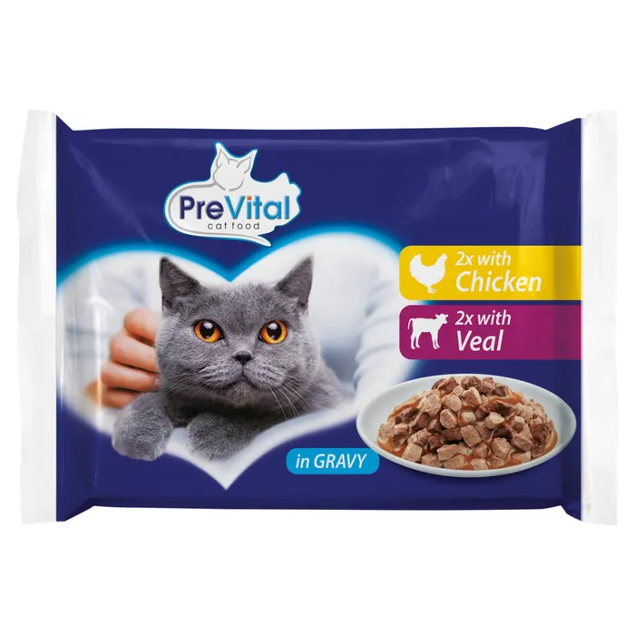 PreVital teljes értékű állateledel felnőtt macskák számára szószban