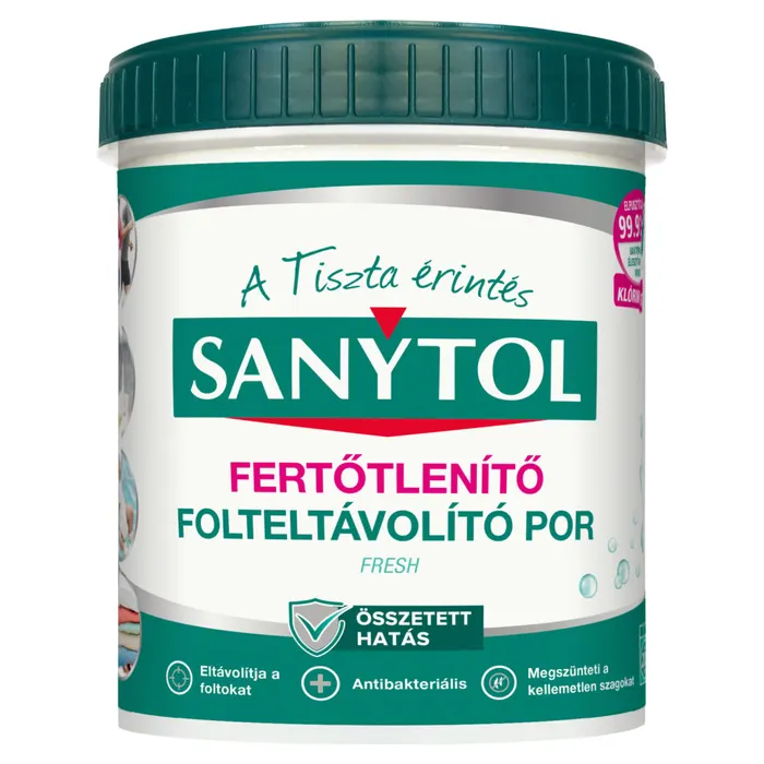 Sanytol fertőtlenítő folteltávolító por színes és fehér ruhákhoz