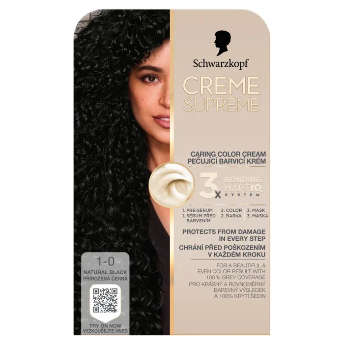 Schwarzkopf Creme Supreme tartós hajfesték 1-0 természetes fekete