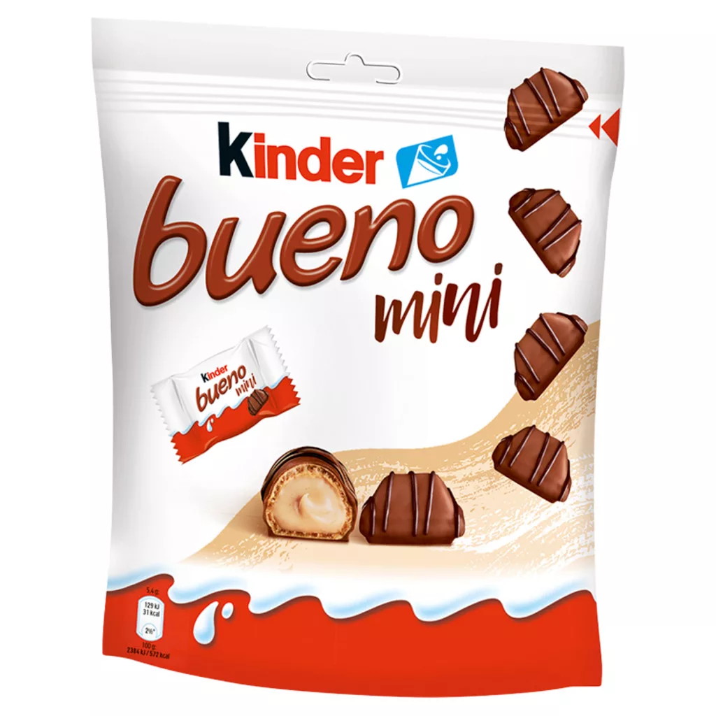 Kinder Bueno Mini tejcsokoládéval bevont ostya tejes-mogyorós krémmel töltve