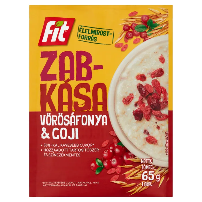 Fit zabkása goji bogyóval és vörösáfonyás ízesítéssel