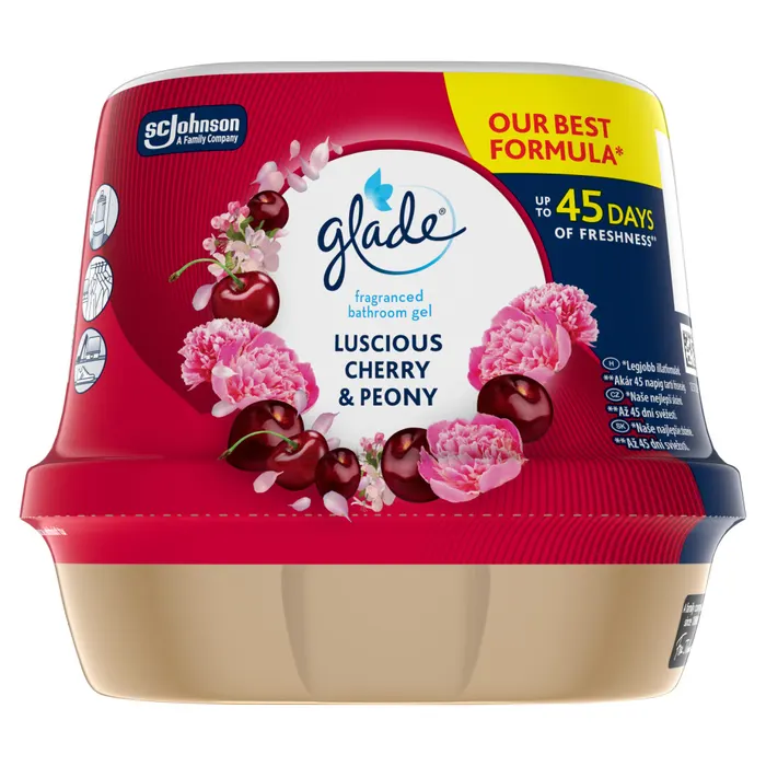Glade Luscious Cherry & Peony fürdőszobai légfrissítő zselé