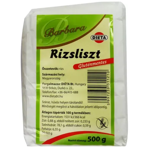 Barbara rizsliszt gluténmentes