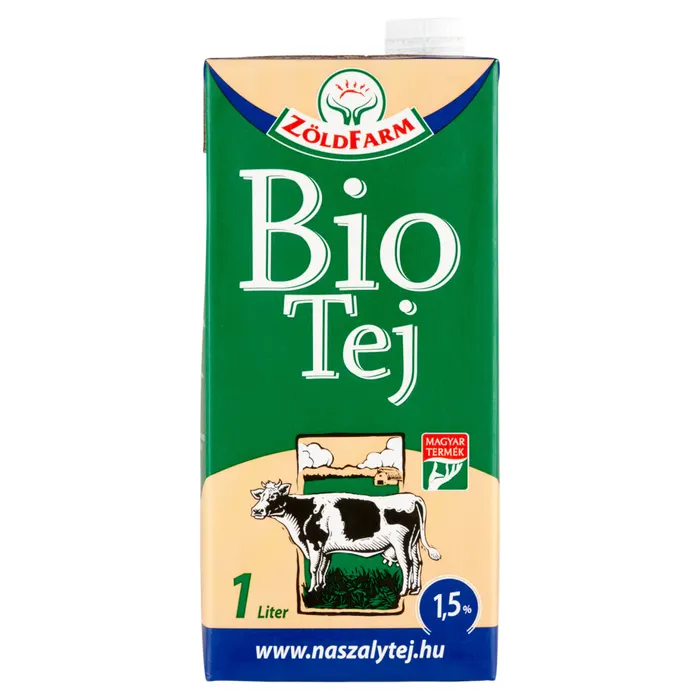 Zöldfarm UHT zsírszegény bio tej 1,5%