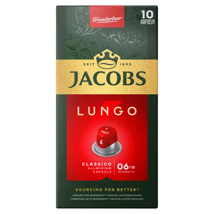 Jacobs Lungo Classico őrölt-pörkölt kávé kapszulában