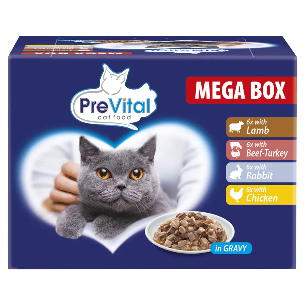 PreVital teljes értékű állateledel felnőtt macskák számára szószban