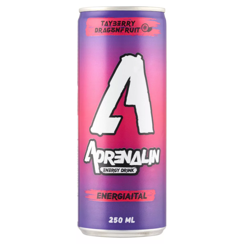 Adrenalin szedermálna-sárkánygyümölcs ízű szénsavas energiaital