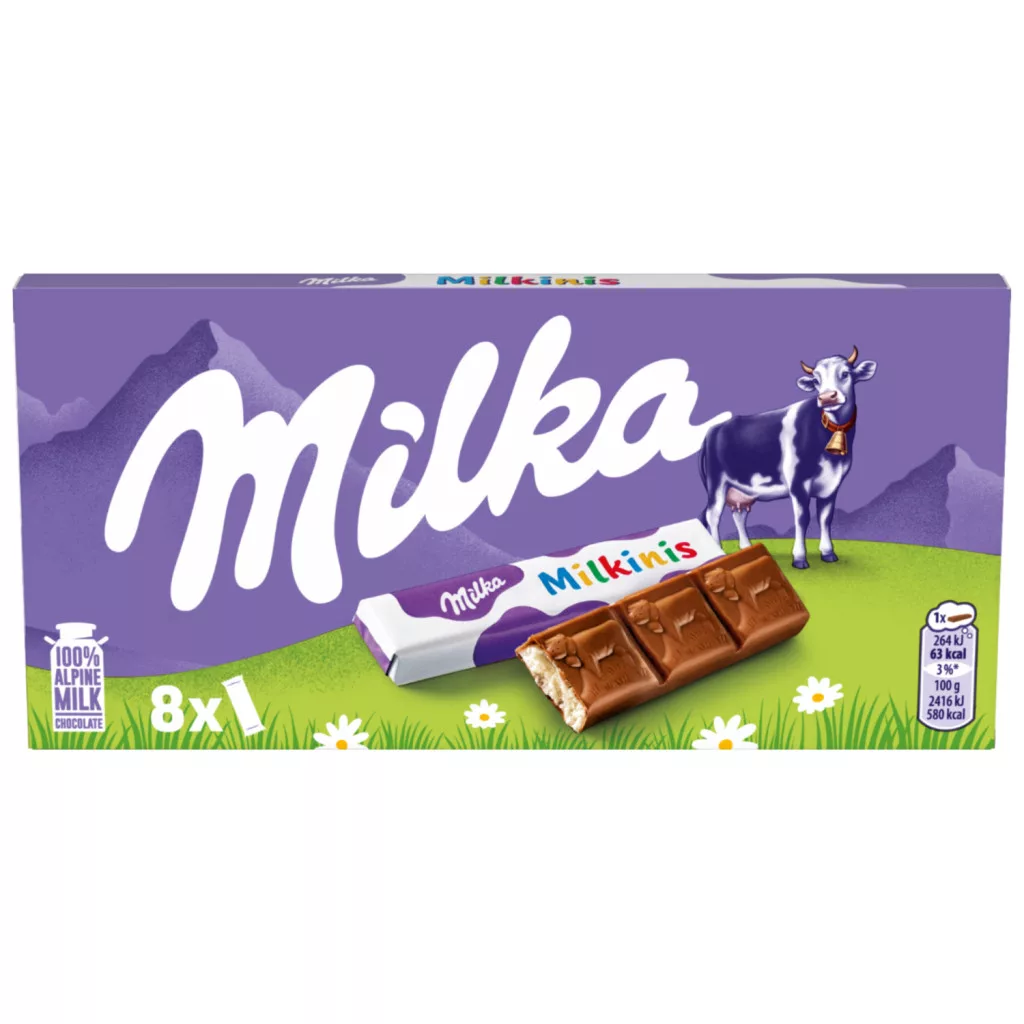 Milka Milkinis alpesi tejcsokoládé tejes krémmel töltve
