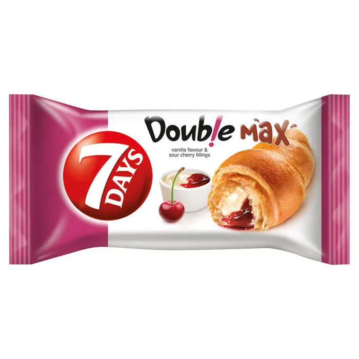 7Days Double Max croissant vanília ízű és meggyes töltelékkel