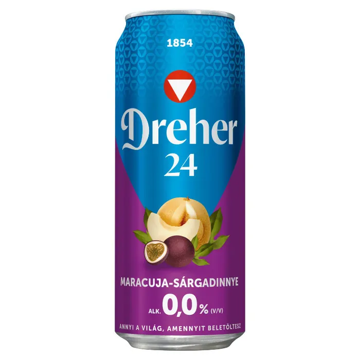 Dreher 24 alkoholmentes világos sör és maracuja-sárgadinnye ízű ital keveréke 0,0%