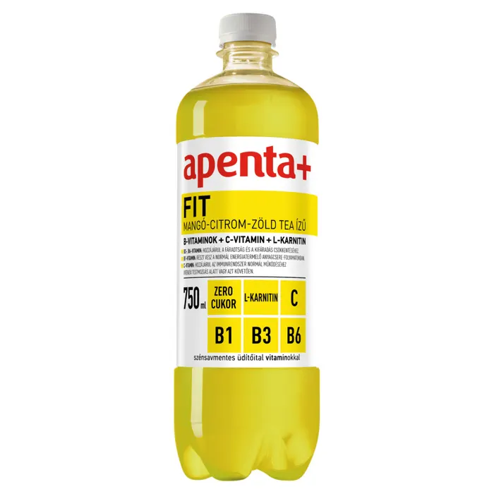 Apenta+ Fit mangó-citrom-zöld tea ízű szénsavmentes, energiamentes üdítőital édesítőszerekkel