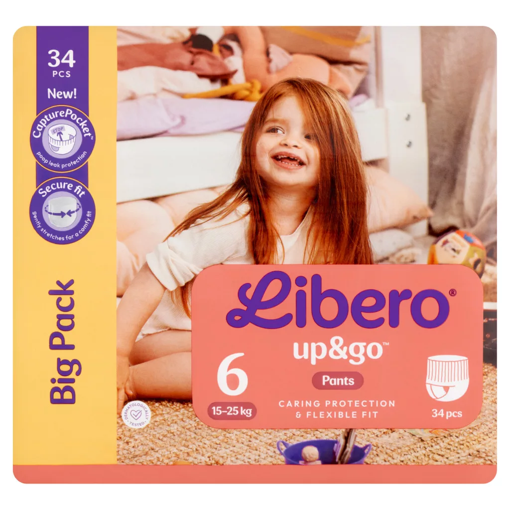 Libero Up&Go egyszerhasználatos bugyipelenka, méret: 6, 15-25 kg