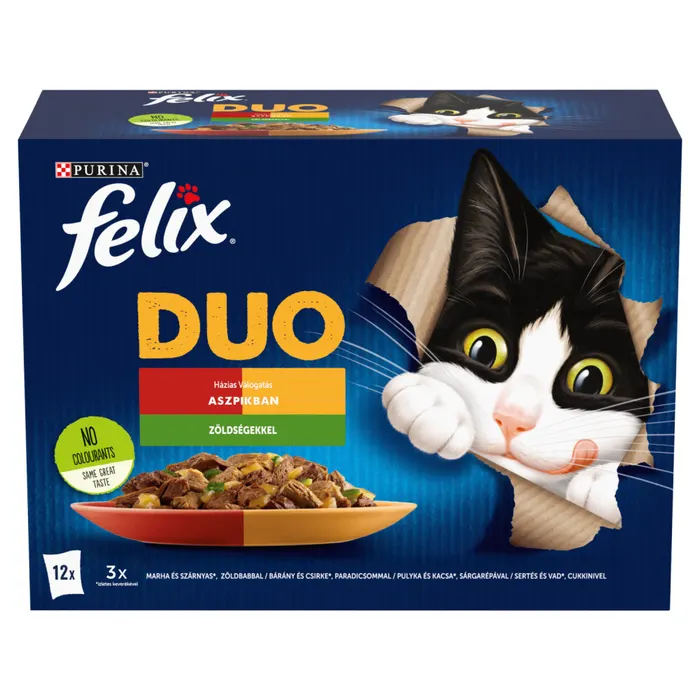 Purina Felix Fantastic Duo házias válogatás zöldséggel aszpikban nedves macskaeledel