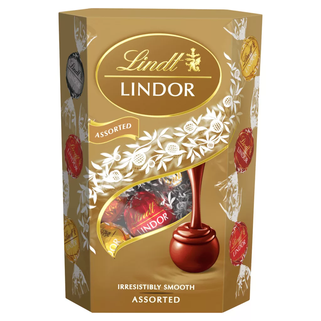 Lindt Lindor tej -, fehér és étcsokoládé praliné lágyan olvadó töltelékkel