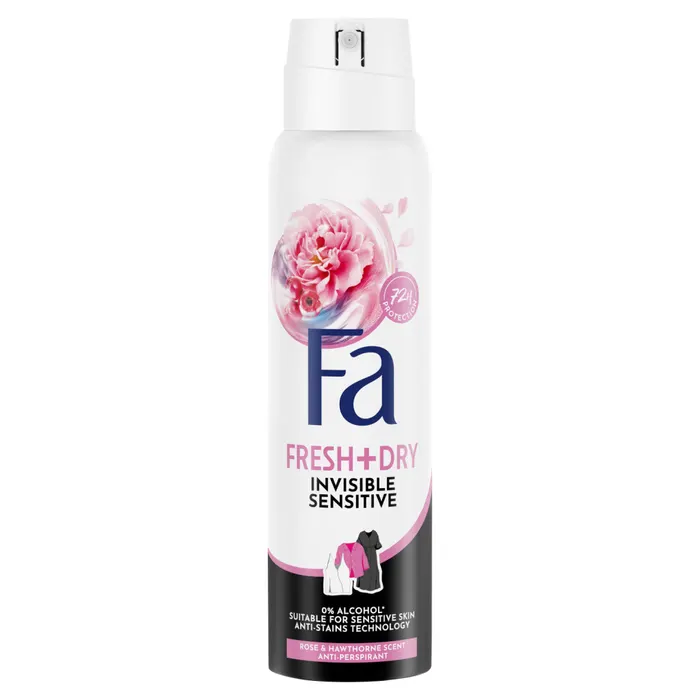 Fa Fresh+Dry Invisible Sensitive izzadásgátló deospray rózsa és galagonya illattal