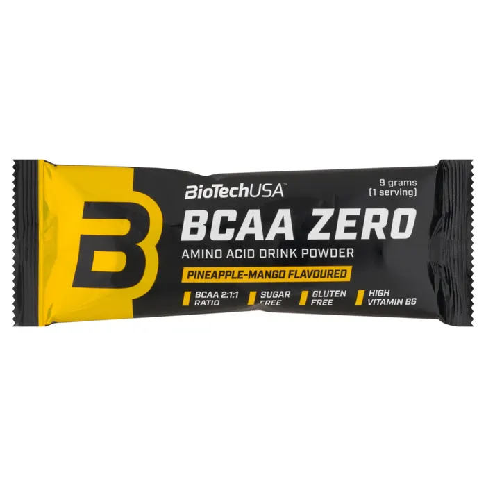 BioTechUSA BCAA Zero ananász-mangó ízű étrend-kiegészítő italpor glutaminnal és édesítőszerrel