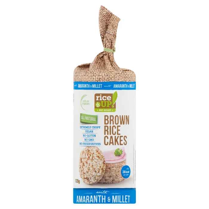 RiceUp! Eat Smart puffasztott teljes kiőrlésű barna rizs szelet kölessel és amaránttal