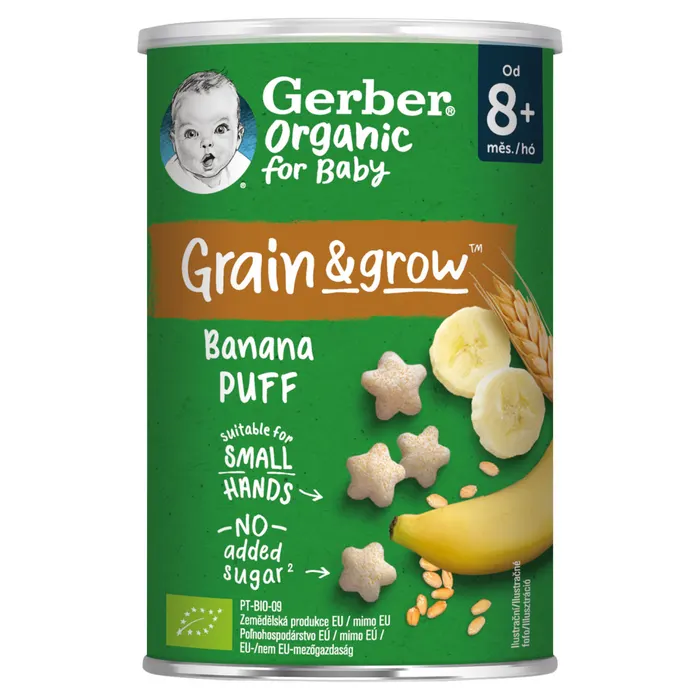 Gerber Organic banános bio gabonasnack 8 hónapos kortól