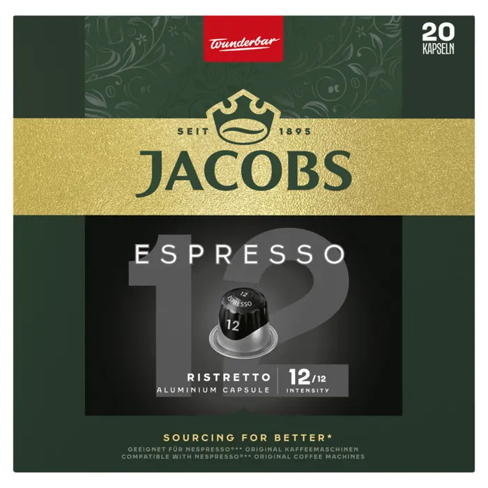 Jacobs Espresso Ristretto őrölt-pörkölt kávé kapszulában