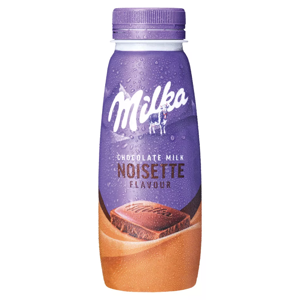 Milka UHT tejital Milka csokoládéval, zsírszegény kakaóporral és mogyoró ízesítéssel
