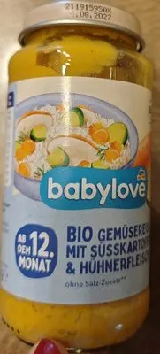 Bio gyermekmenü zöldséges rizs édesburgonyával és csirkével, 12. hónapos kortól